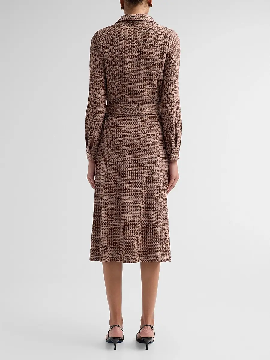 Misook Women's Tweed Knit Belted Midi Dress | Thumbnail 3