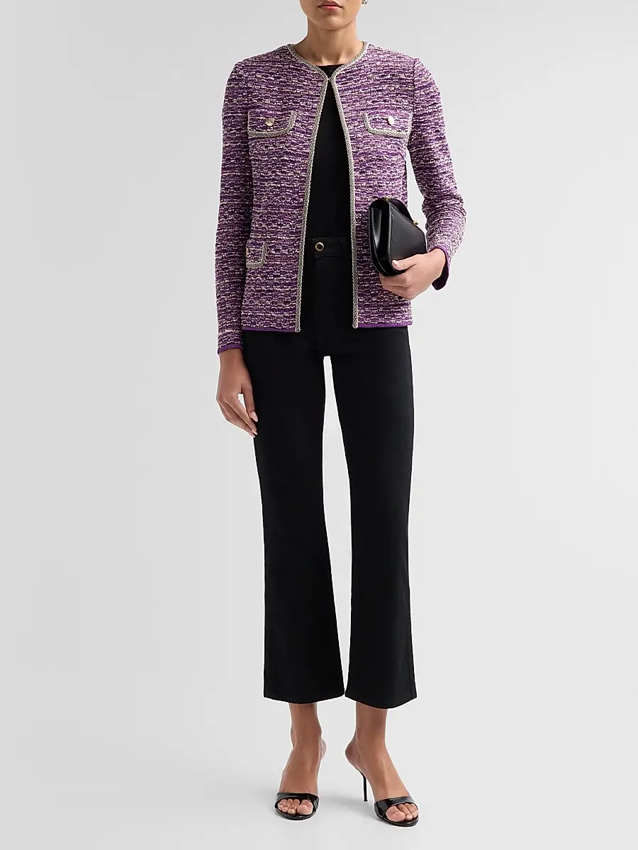 Misook Women's Eyelash Ribbon Knit Jacket | Thumbnail 2