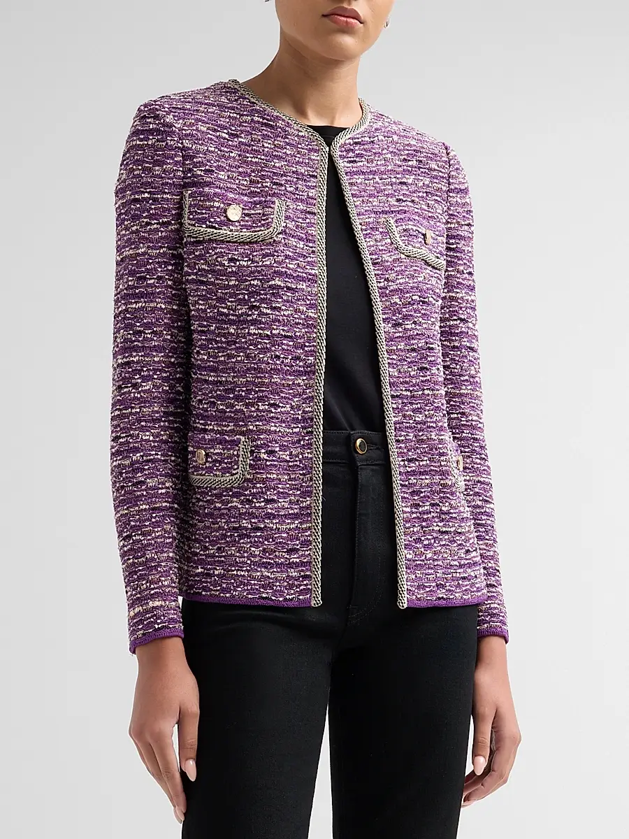 Misook Women's Eyelash Ribbon Knit Jacket | Thumbnail 4