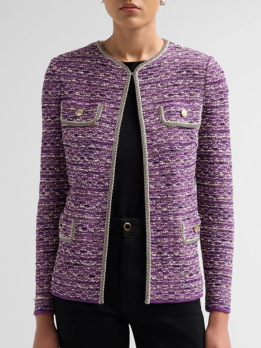 Misook Women's Eyelash Ribbon Knit Jacket | Thumbnail 5