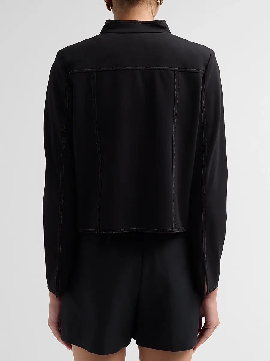 Misook Women's Ponte Contrast Stitch Jacket | Thumbnail 3 Misook Women's Ponte Contrast Stitch Jacket | Thumbnail 3