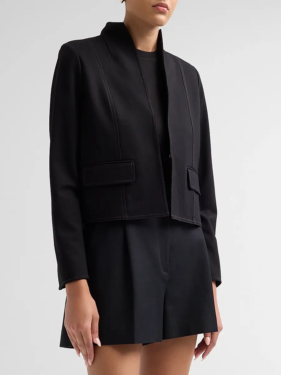 Misook Women's Ponte Contrast Stitch Jacket | Thumbnail 4 Misook Women's Ponte Contrast Stitch Jacket | Thumbnail 4