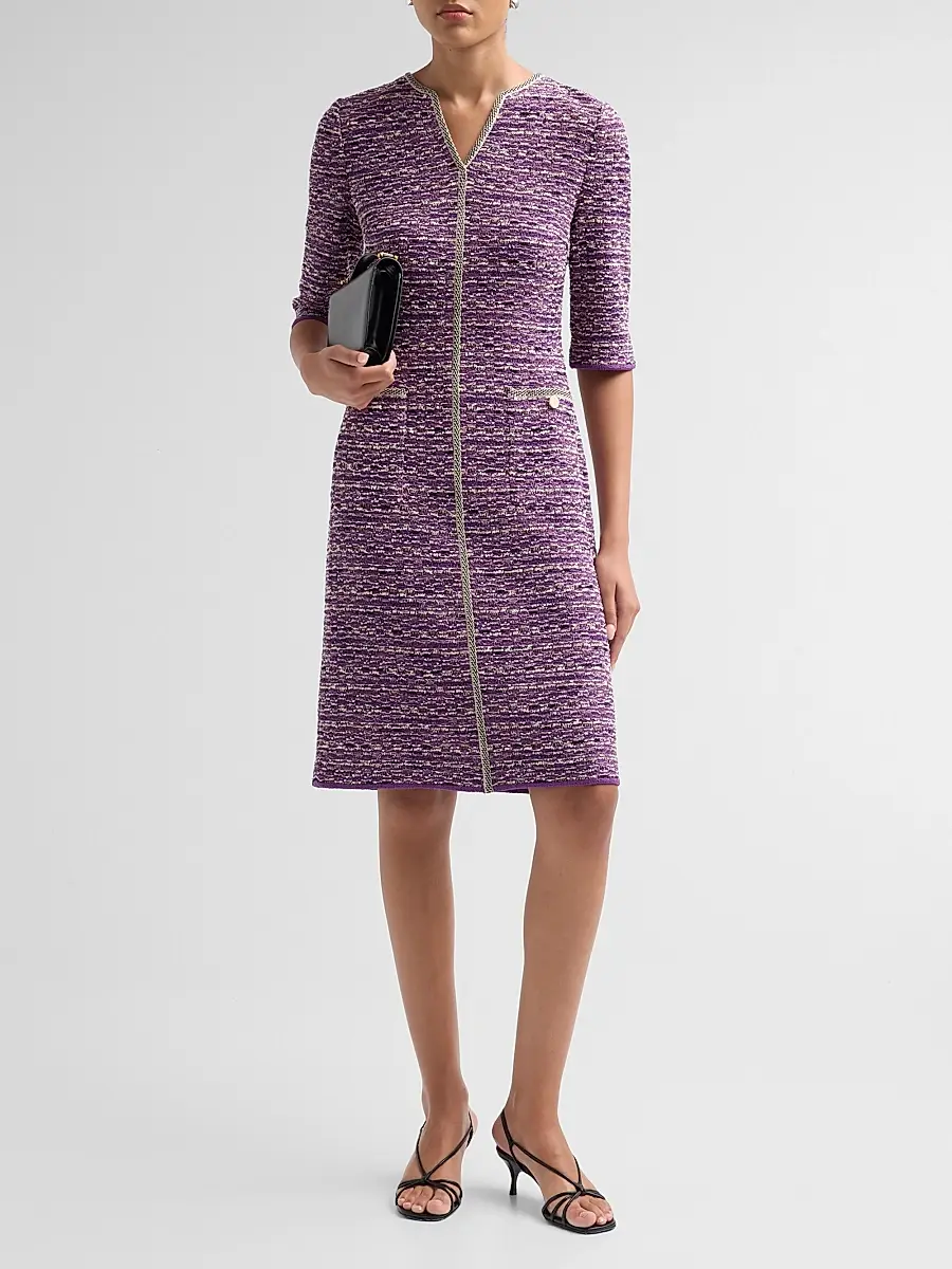 Misook Women's Metallic Tweed Knit Sheath Dress | Thumbnail 2 Misook Women's Metallic Tweed Knit Sheath Dress | Thumbnail 2