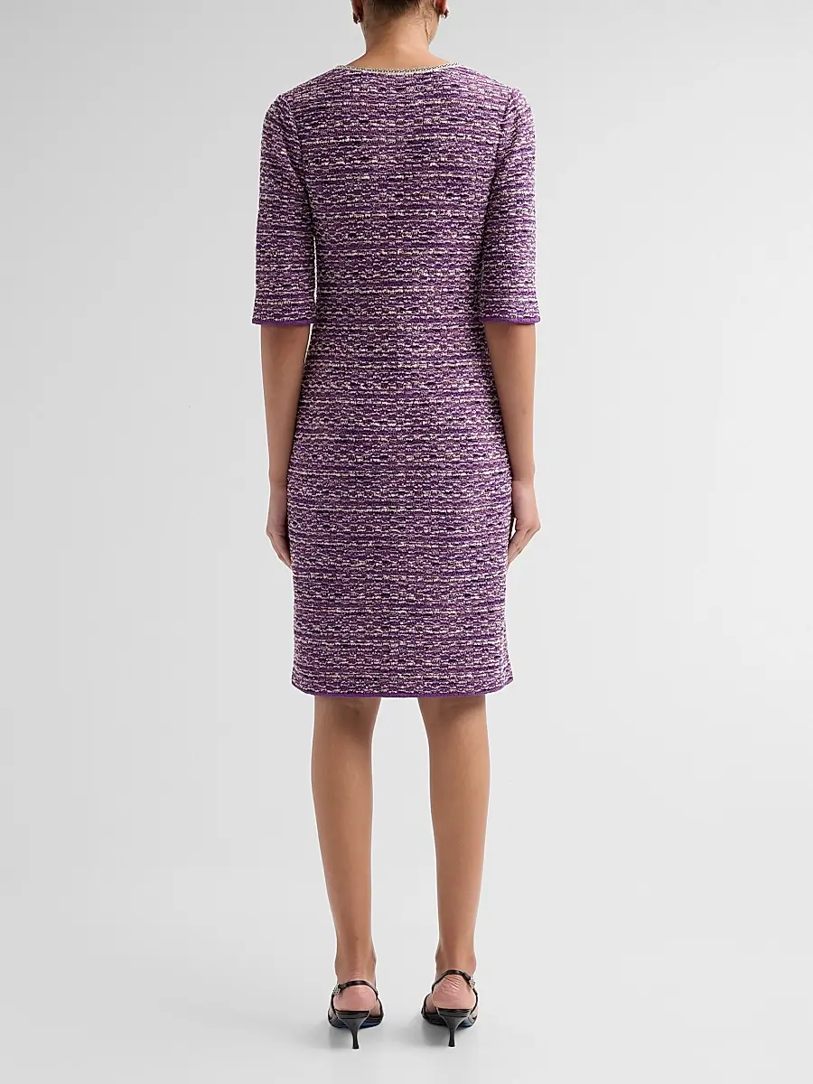 Misook Women's Metallic Tweed Knit Sheath Dress | Thumbnail 3 Misook Women's Metallic Tweed Knit Sheath Dress | Thumbnail 3