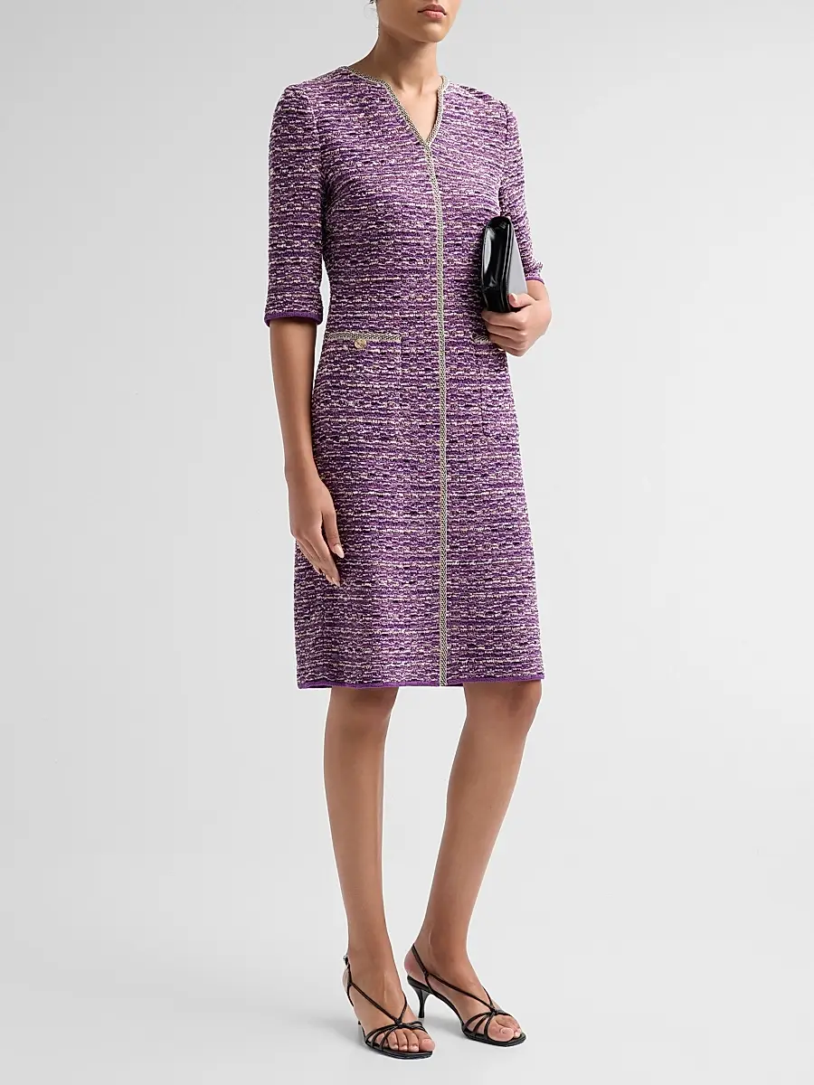 Misook Women's Metallic Tweed Knit Sheath Dress | Thumbnail 4 Misook Women's Metallic Tweed Knit Sheath Dress | Thumbnail 4