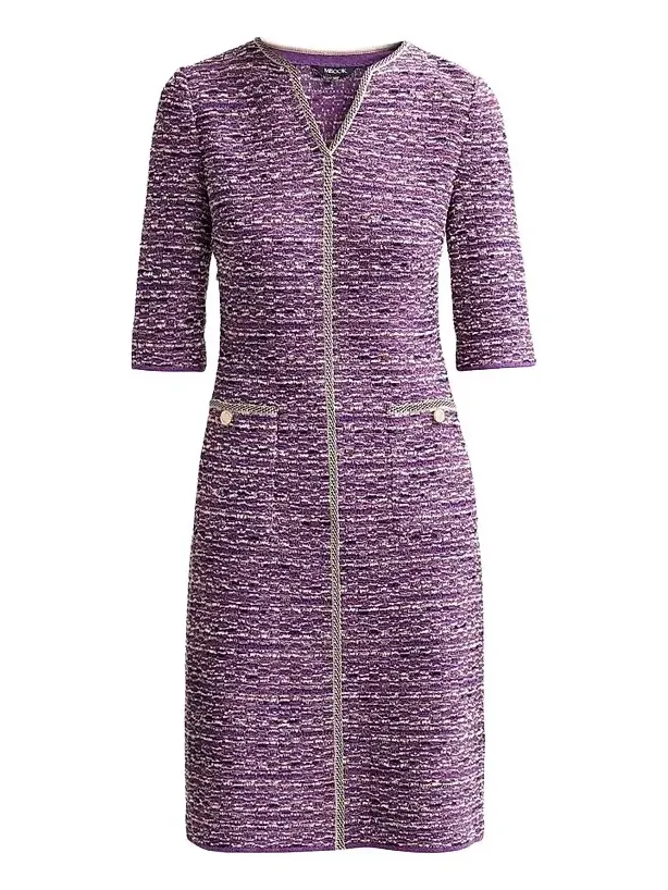 Women's Metallic Tweed Knit Sheath Dress