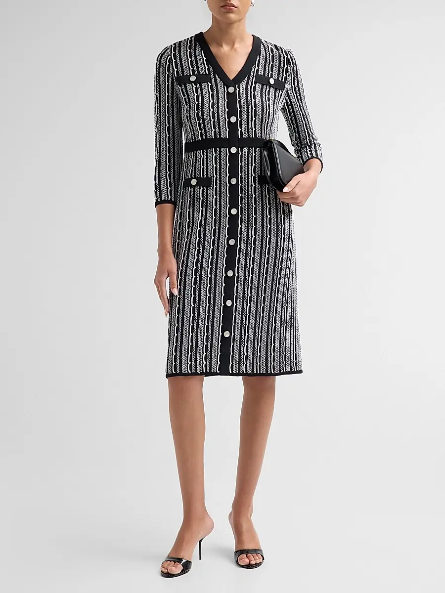 Misook Women's Vertical Stitch Knit Sheath Dress | Thumbnail 2 Misook Women's Vertical Stitch Knit Sheath Dress | Thumbnail 2