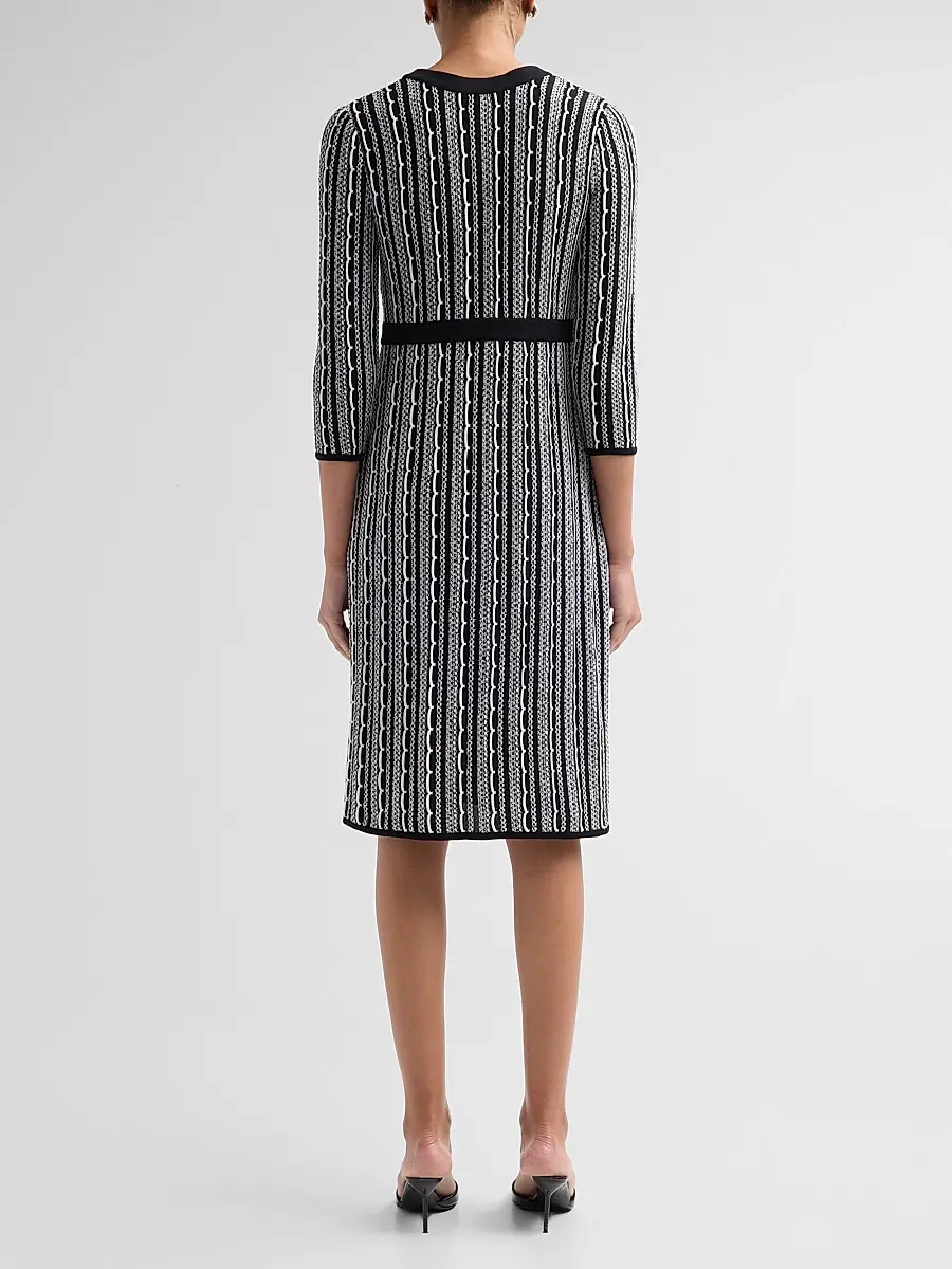 Misook Women's Vertical Stitch Knit Sheath Dress | Thumbnail 3 Misook Women's Vertical Stitch Knit Sheath Dress | Thumbnail 3