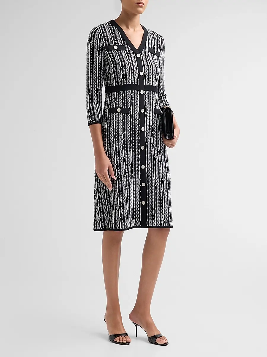 Misook Women's Vertical Stitch Knit Sheath Dress | Thumbnail 4 Misook Women's Vertical Stitch Knit Sheath Dress | Thumbnail 4
