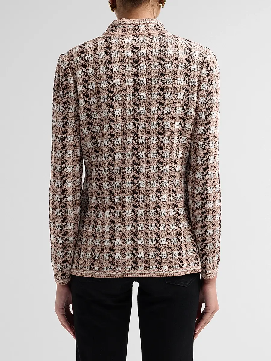 Misook Women's Houndstooth Tailored Tweed Knit Jacket | Thumbnail 3 Misook Women's Houndstooth Tailored Tweed Knit Jacket | Thumbnail 3
