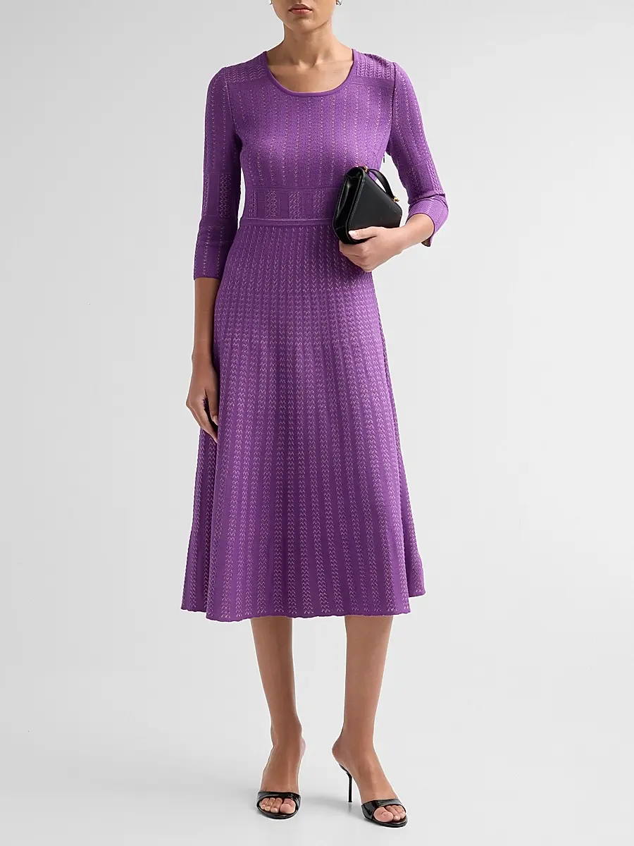 Misook Women's Multi-Stitch Soft Knit Midi Dress | Thumbnail 2