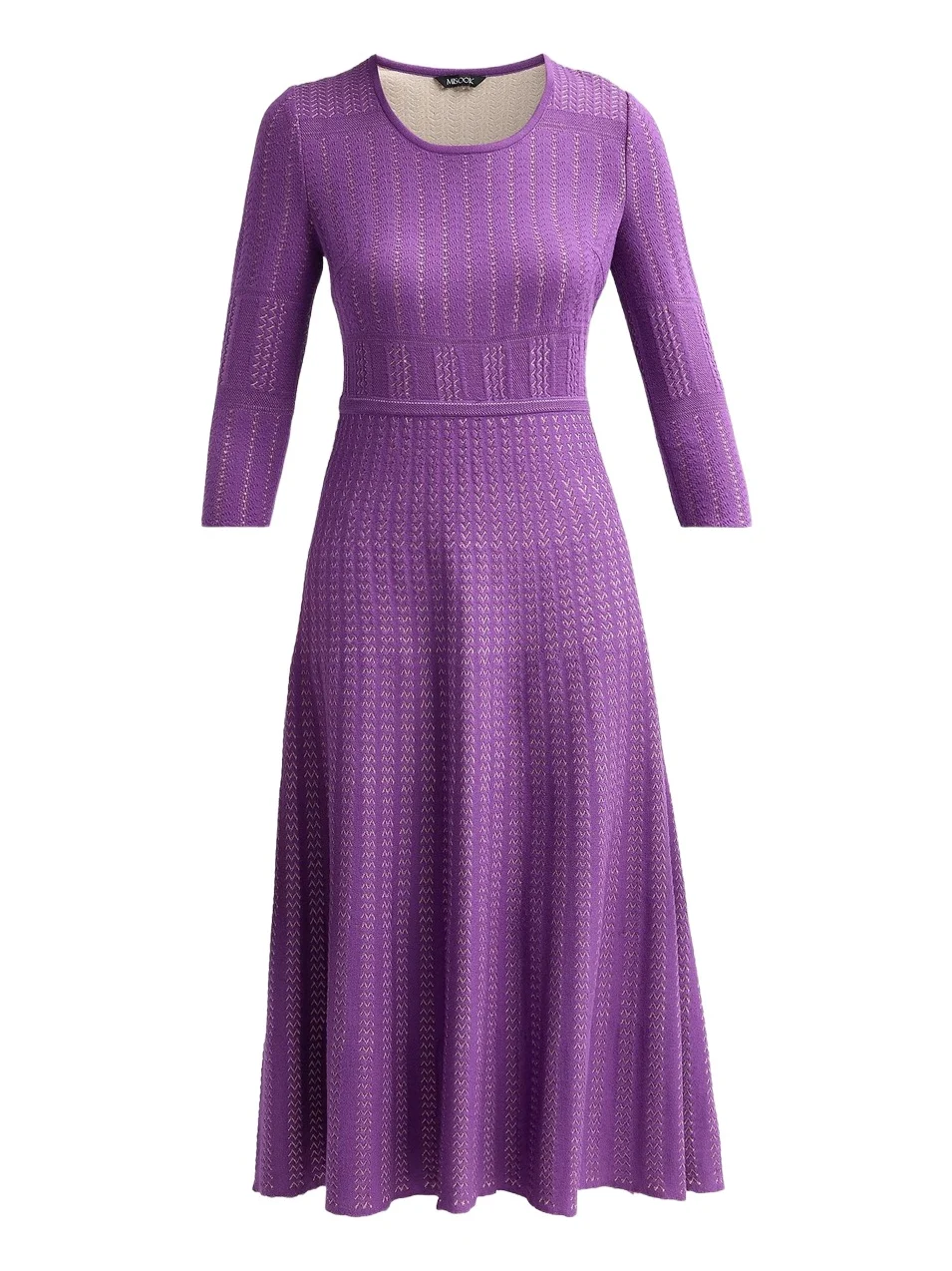 Misook Women's Multi-Stitch Soft Knit Midi Dress