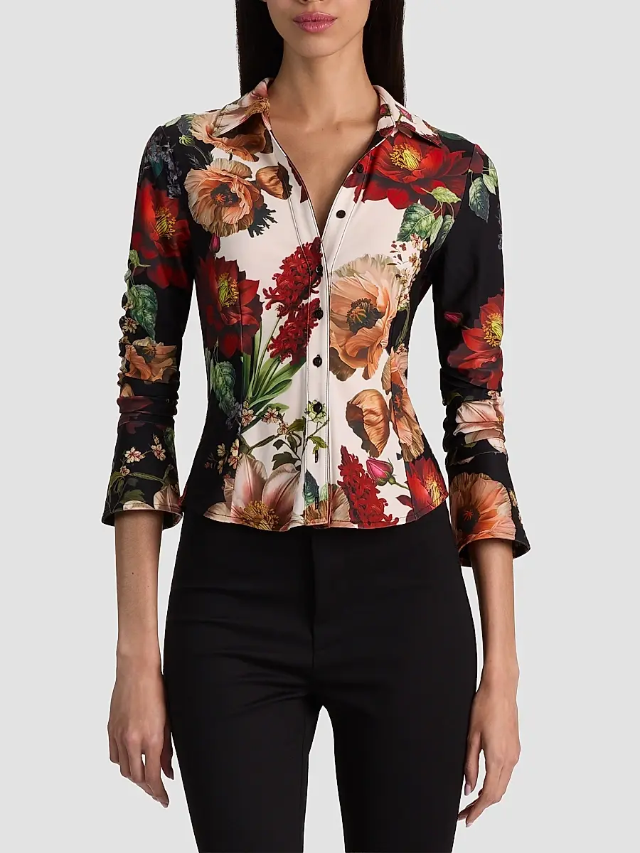 Alice + Olivia Women's Freya Printed Top | Thumbnail 4