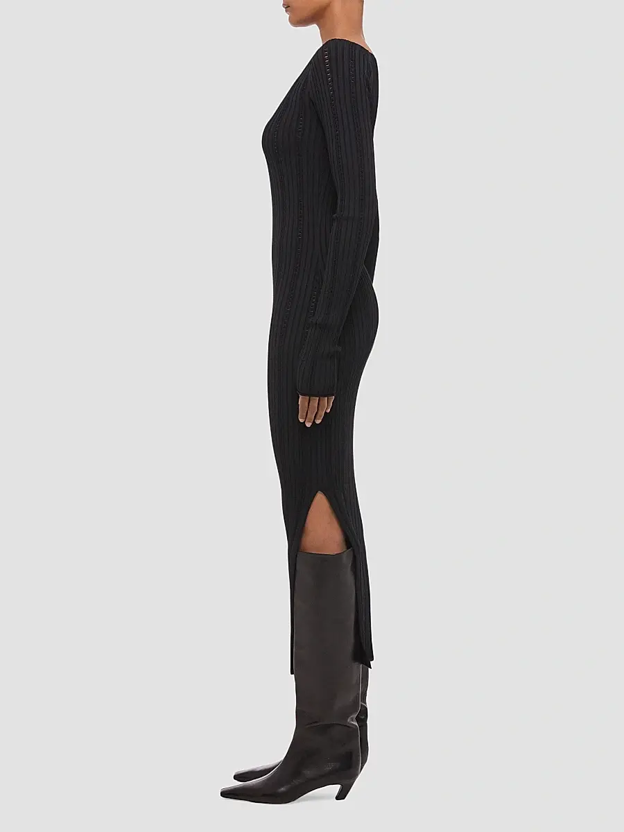 Helmut Lang Women's Ribbed Pointelle Midi Dress | Thumbnail 5 Helmut Lang Women's Ribbed Pointelle Midi Dress | Thumbnail 5