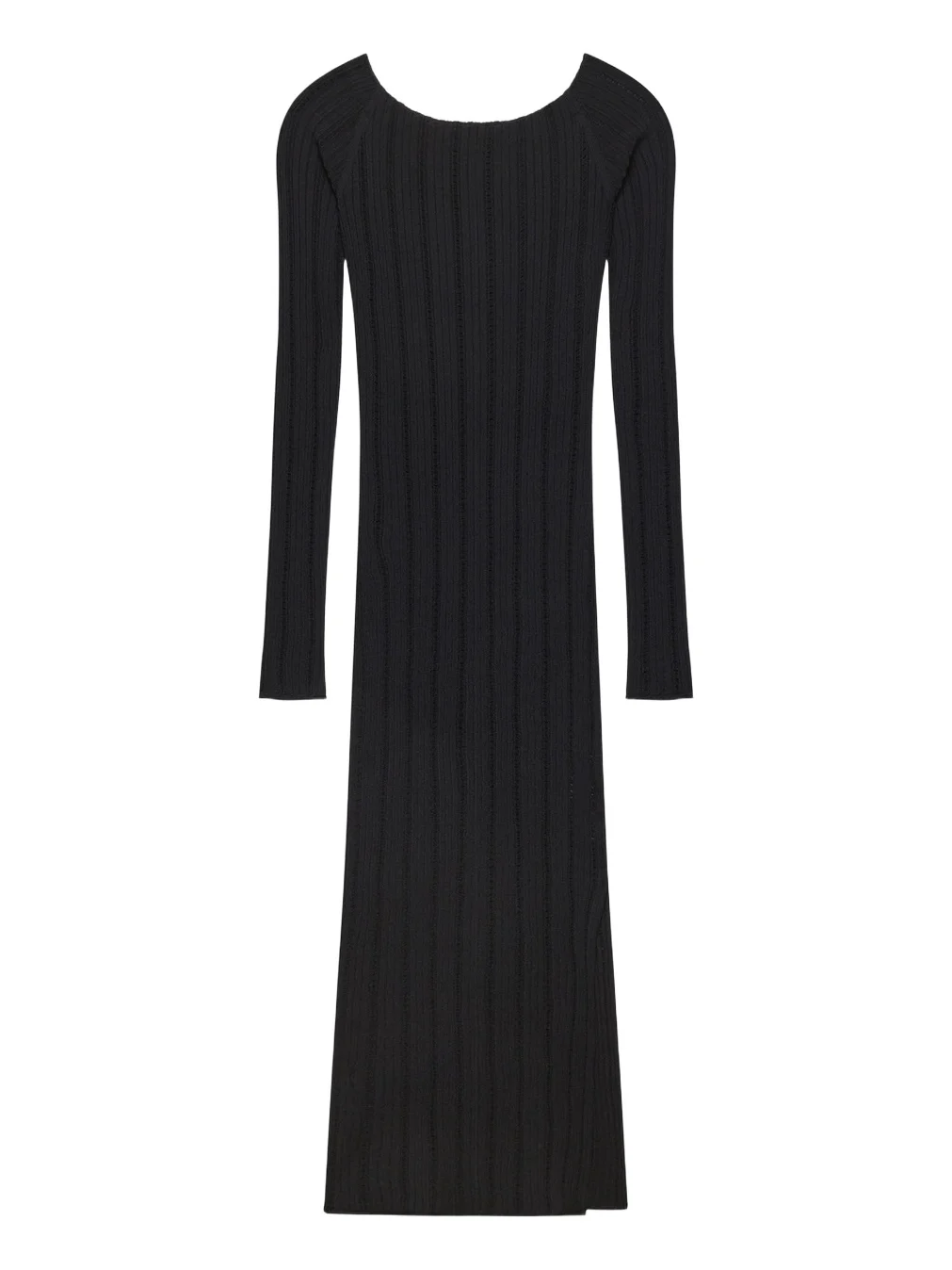 Women's Ribbed Pointelle Midi Dress