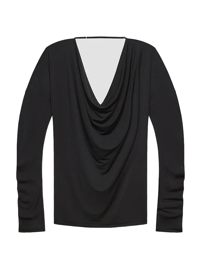 Helmut Lang Women's Open-Back Cowlneck Top - Black | Image 1 Helmut Lang Women's Open-Back Cowlneck Top - Black | Image 1