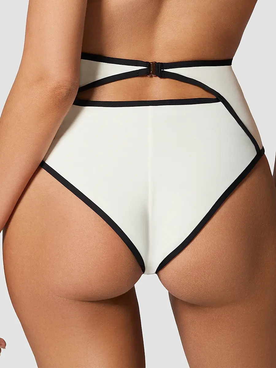 Kiki de Montparnasse Women's Contraste High-Waisted Bikini Bottom | Thumbnail 3