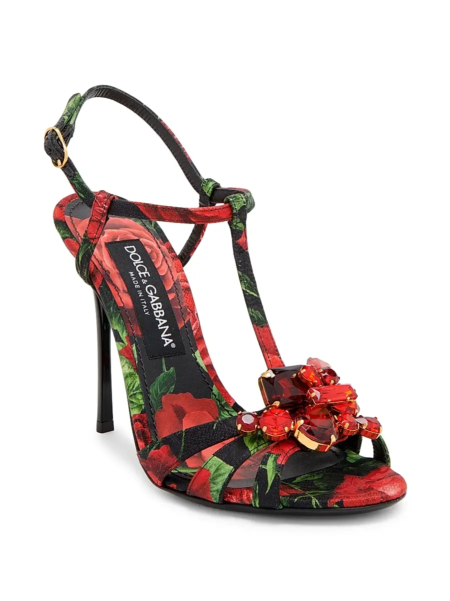 Dolce & Gabbana Women's 105MM Crystal-Embellished Rose Slingback Sandals | Thumbnail 2 Dolce & Gabbana Women's 105MM Crystal-Embellished Rose Slingback Sandals | Thumbnail 2