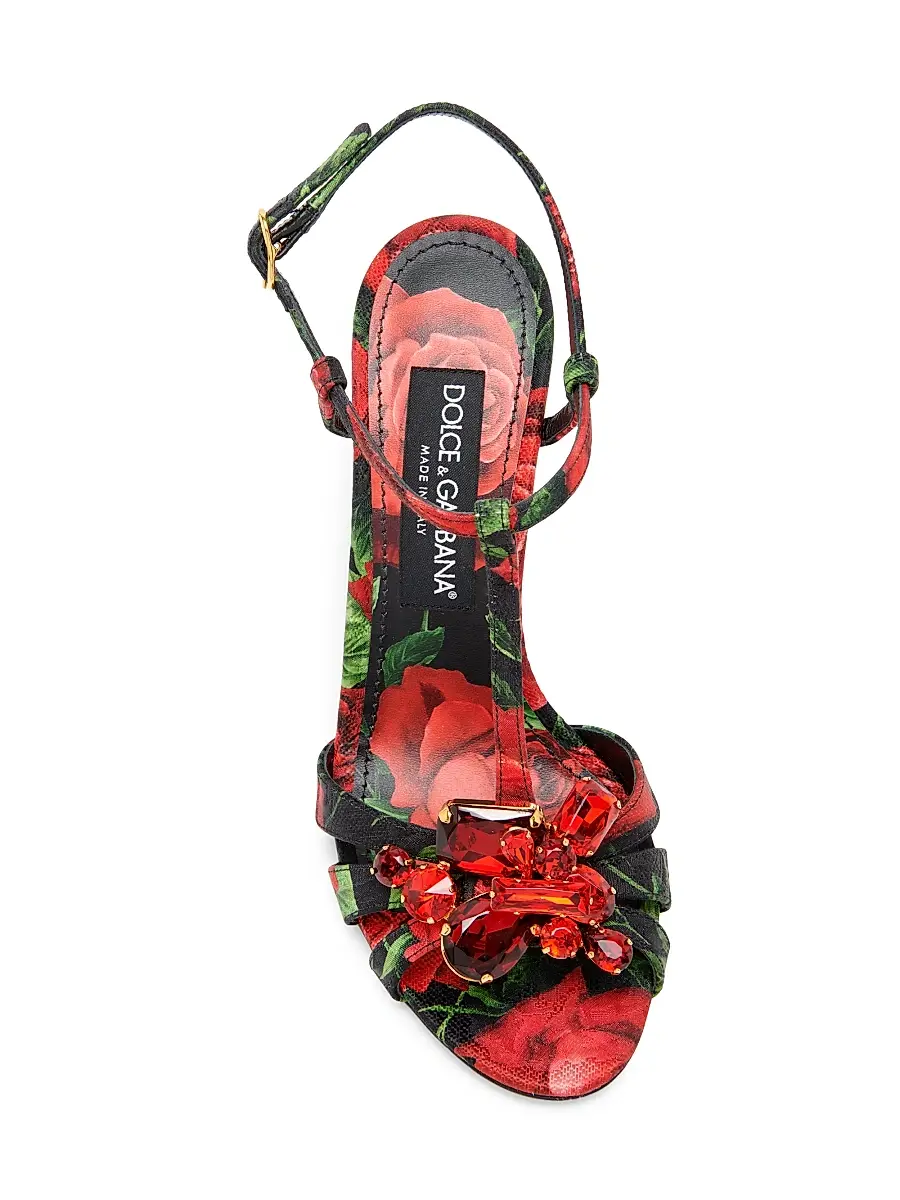 Dolce & Gabbana Women's 105MM Crystal-Embellished Rose Slingback Sandals | Thumbnail 4 Dolce & Gabbana Women's 105MM Crystal-Embellished Rose Slingback Sandals | Thumbnail 4