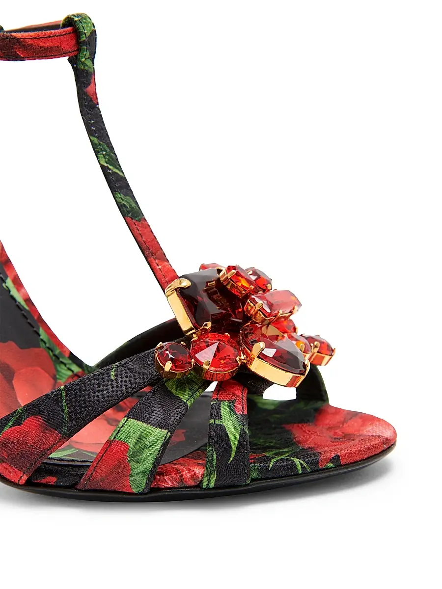 Dolce & Gabbana Women's 105MM Crystal-Embellished Rose Slingback Sandals | Thumbnail 5 Dolce & Gabbana Women's 105MM Crystal-Embellished Rose Slingback Sandals | Thumbnail 5