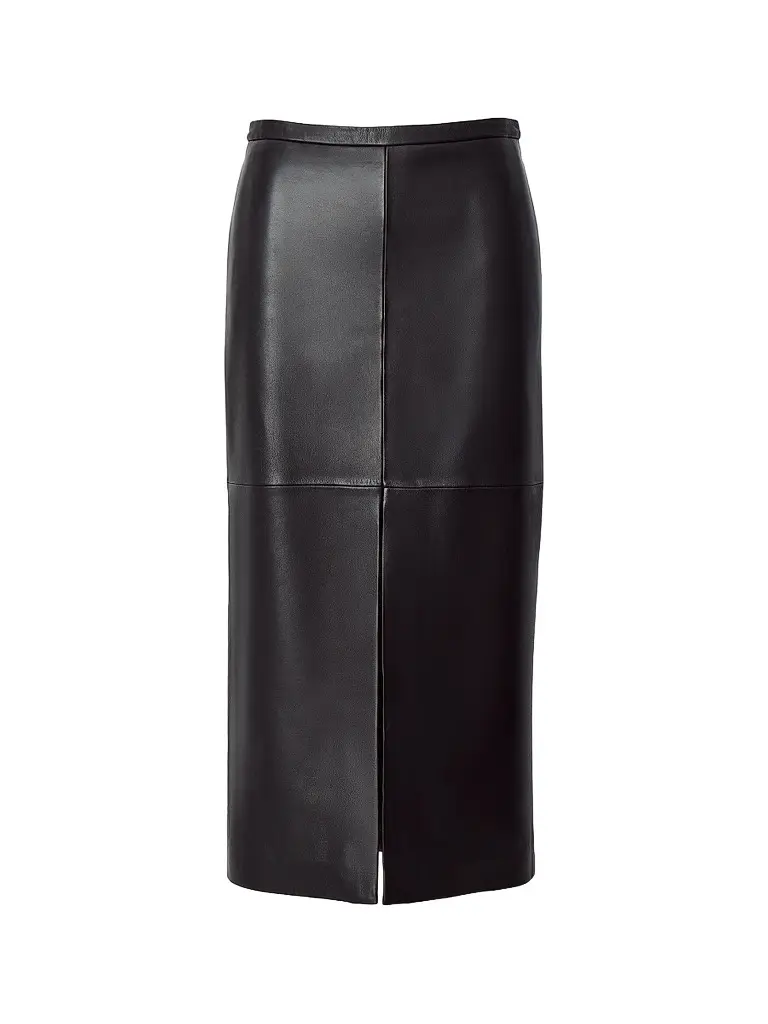 rag & bone Women's Bessie Leather Midi Skirt | Image 1 rag & bone Women's Bessie Leather Midi Skirt | Image 1