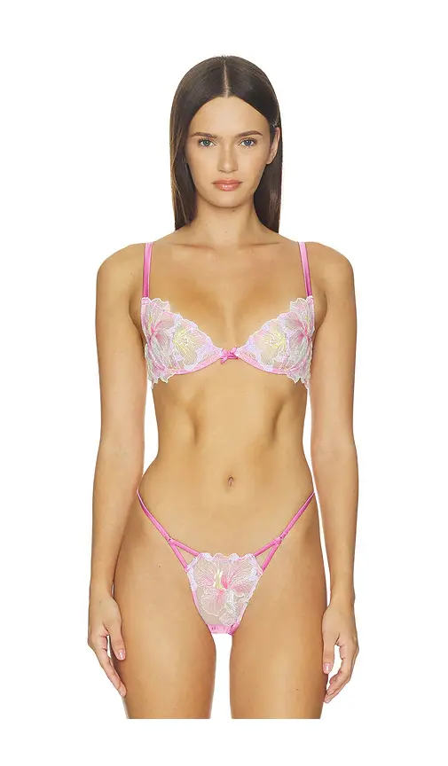 Fleur du Mal Sequin Hibiscus Demi Bra | Image 1 Fleur du Mal Sequin Hibiscus Demi Bra | Image 1
