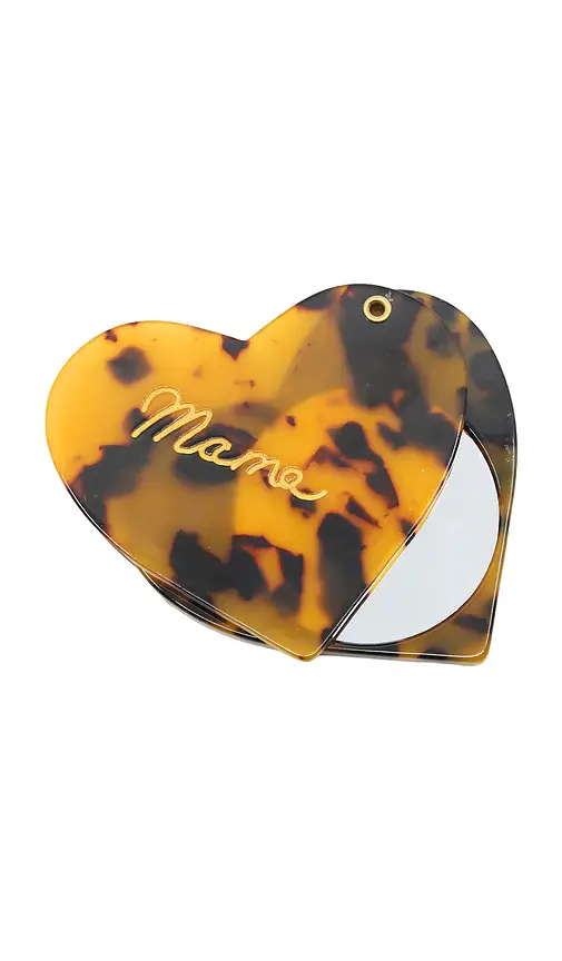 Solar Eclipse Hand-Painted Mama Heart Compact Mirror | Image 1 Solar Eclipse Hand-Painted Mama Heart Compact Mirror | Image 1