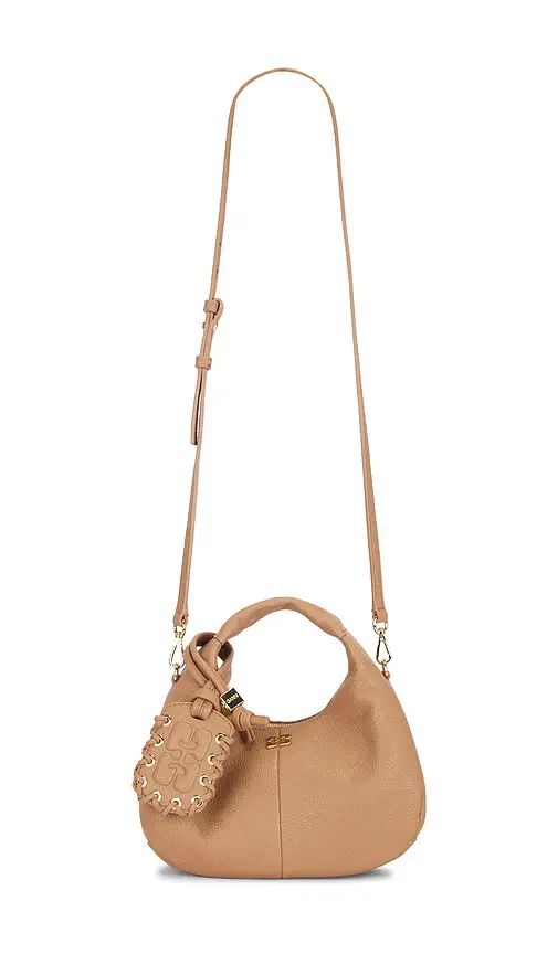 Ganni Hobo Mini Grained Bag | Image 1 Ganni Hobo Mini Grained Bag | Image 1