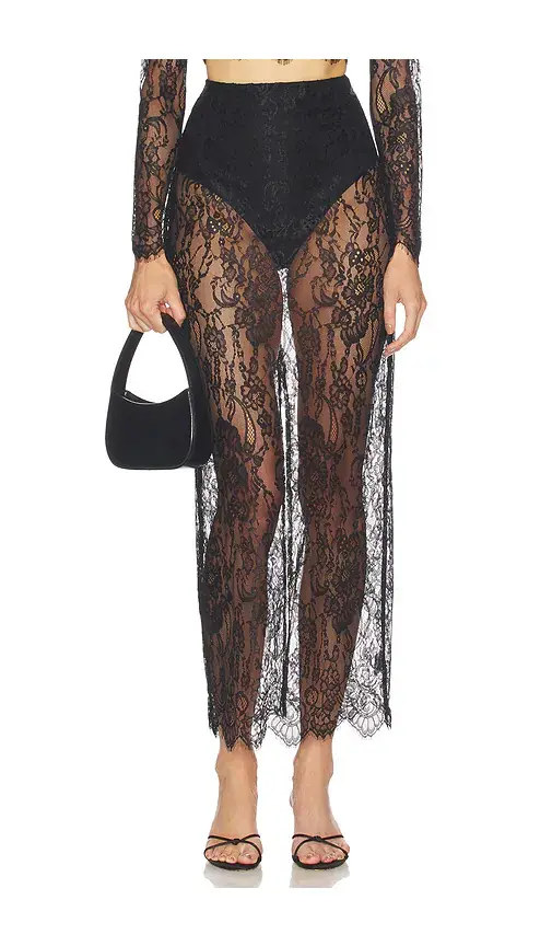 L'Agence Raymonde Maxi Lace Skirt