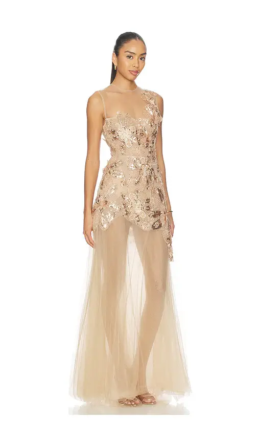 Bronx and Banco Layla Sequin Floral Maxi Dress | Thumbnail 2
