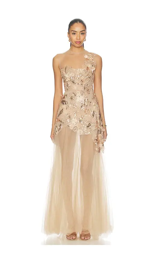 Bronx and Banco Layla Sequin Floral Maxi Dress | Image 1 Bronx and Banco Layla Sequin Floral Maxi Dress | Image 1