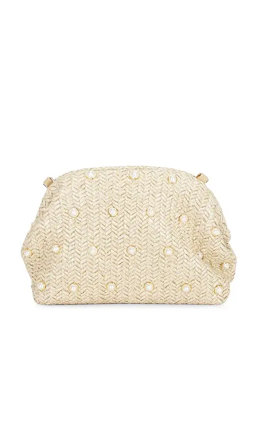 olga berg Kaia Studded Woven Clutch | Thumbnail 2 olga berg Kaia Studded Woven Clutch | Thumbnail 2