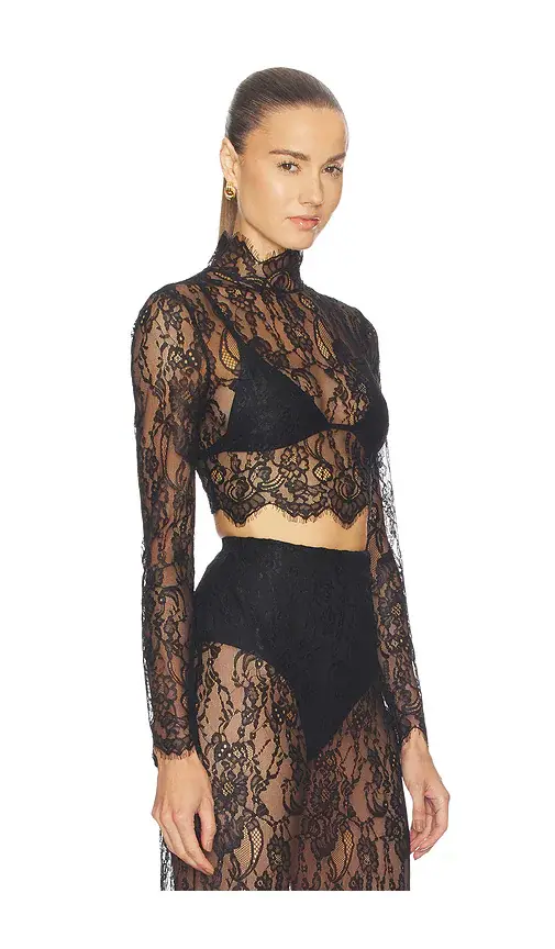 L'Agence Henriette Lace Long Sleeve Top | Thumbnail 2