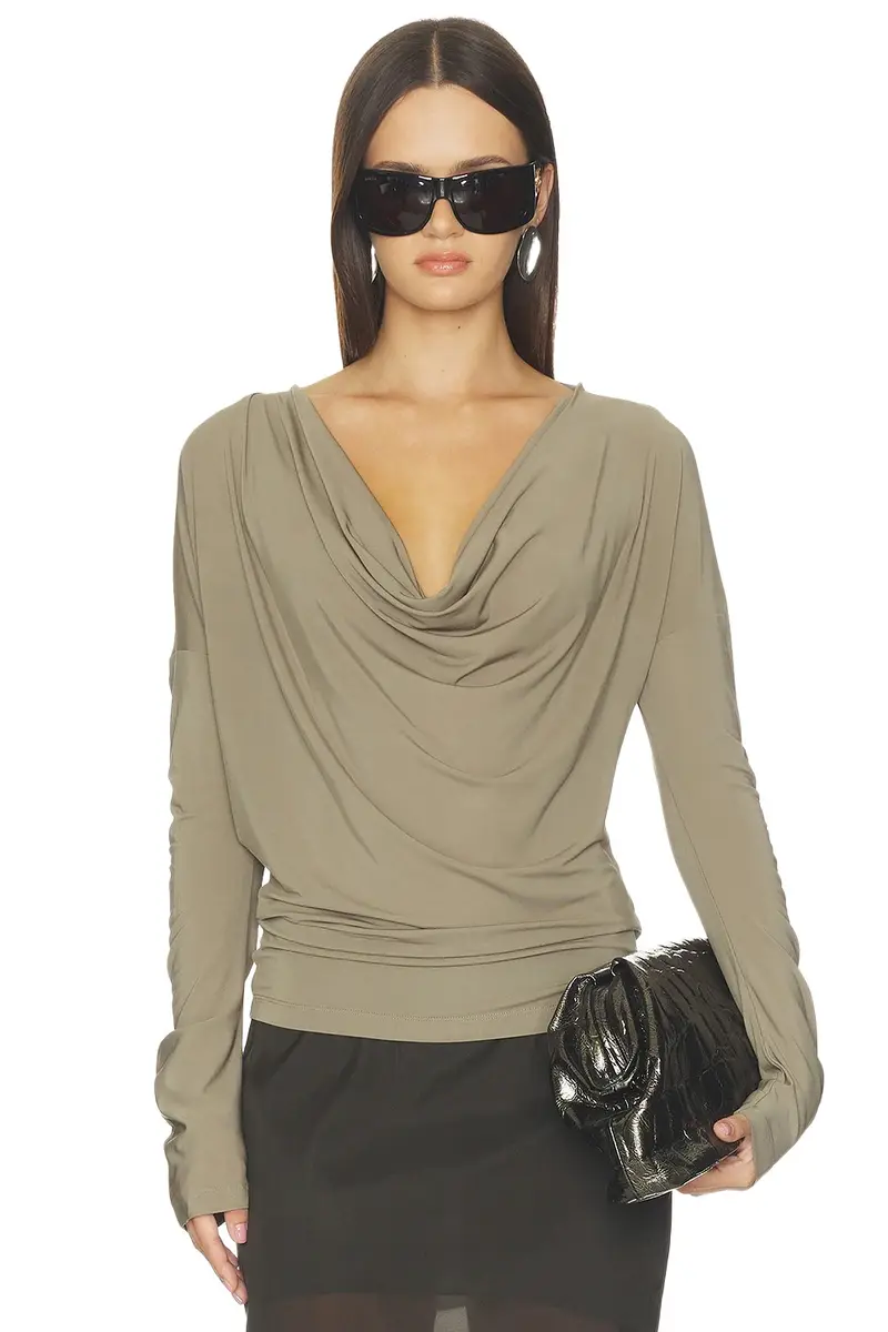 Cowl Long Sleeve Top