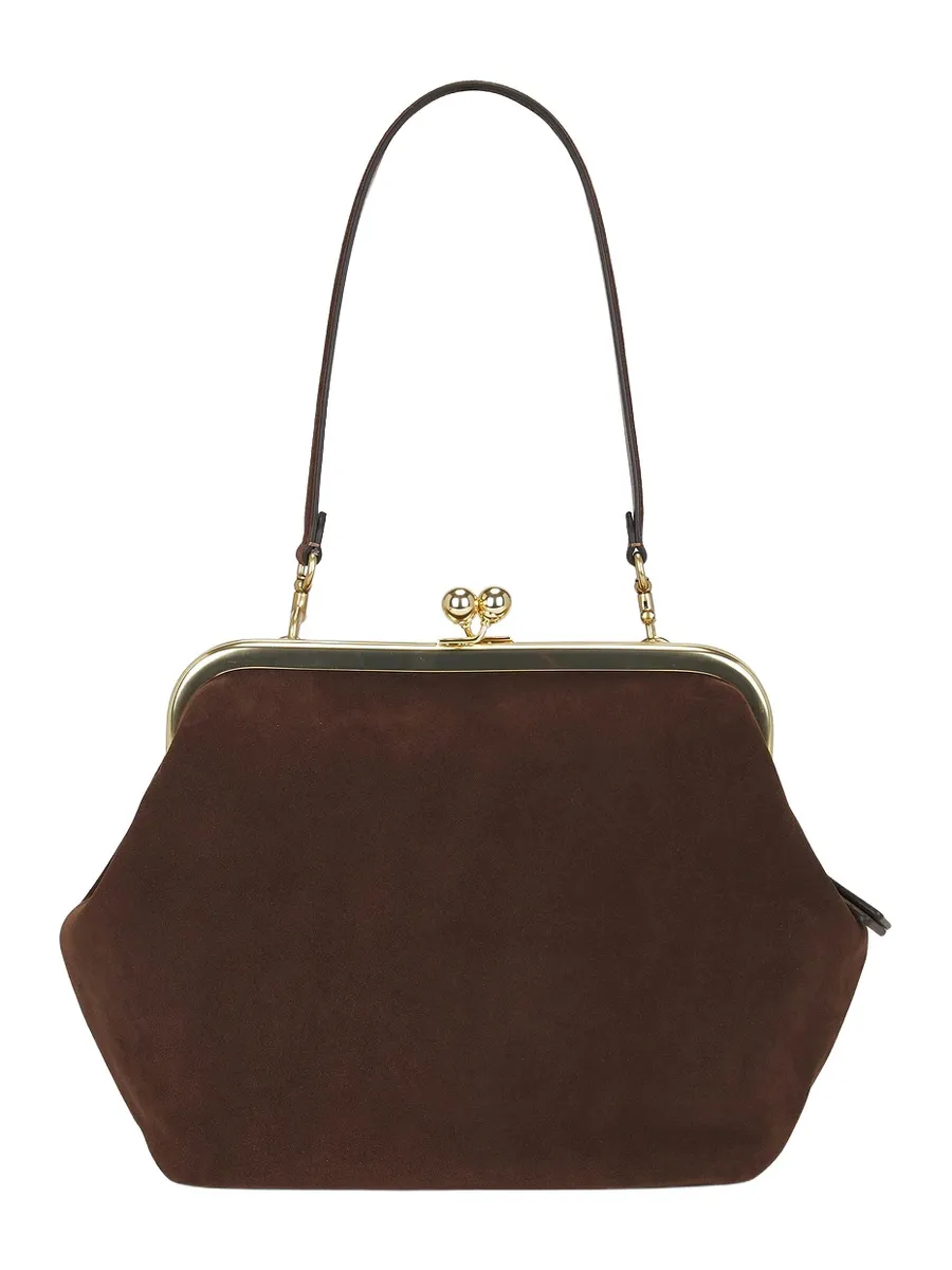 Suede Kisslock Frame Bag 27 Suede Kisslock Frame Bag 27
