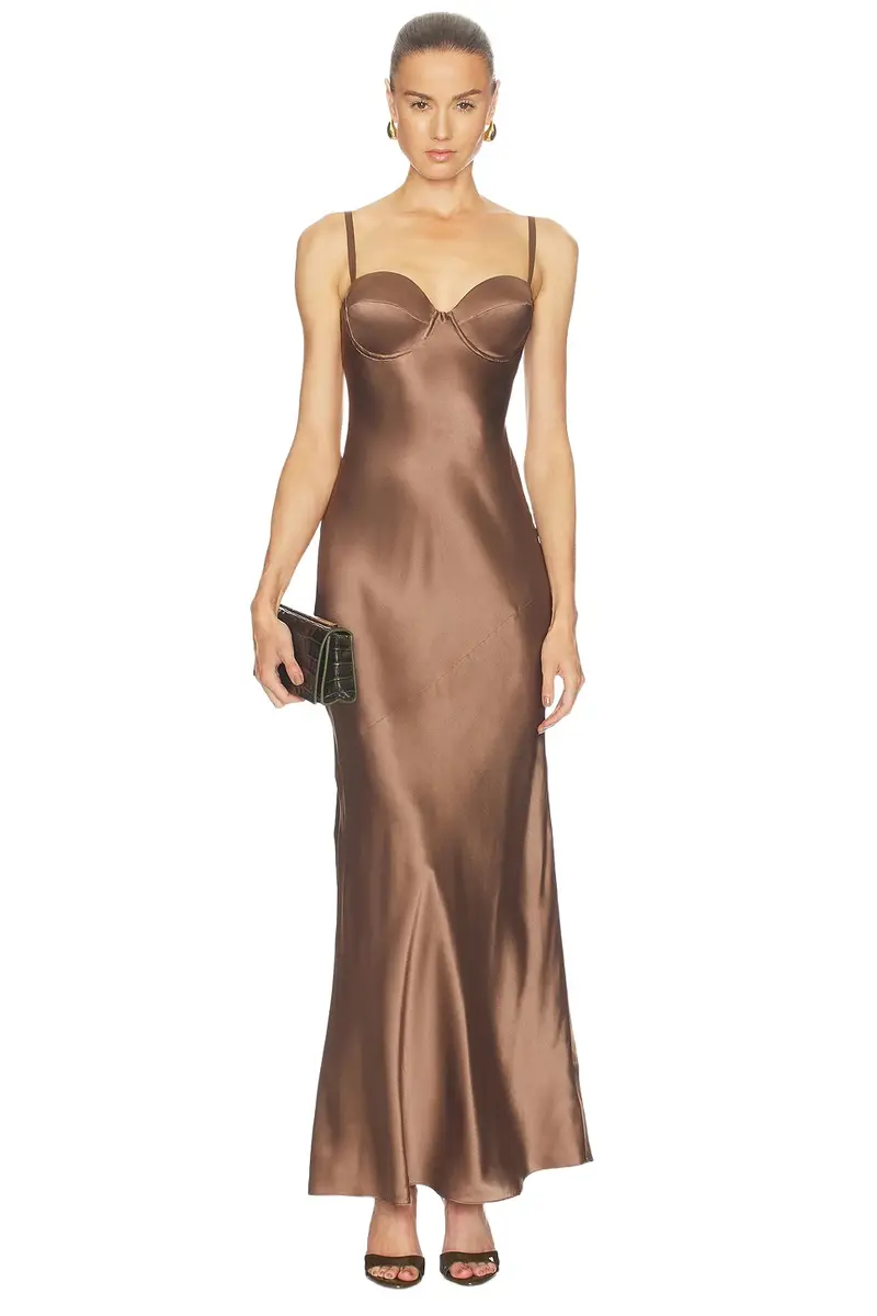 Sayla Bias Cut Maxi Dress
