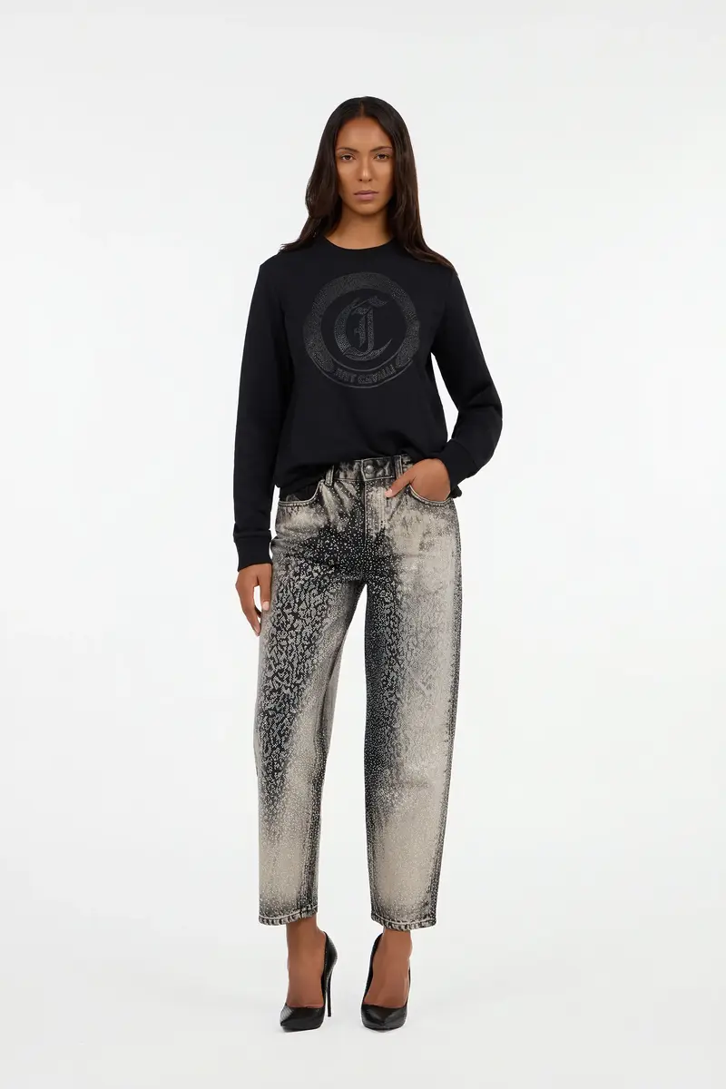 Roberto Cavalli Cotton sweatshirt with jewel logo | Thumbnail 7 Roberto Cavalli Cotton sweatshirt with jewel logo | Thumbnail 7