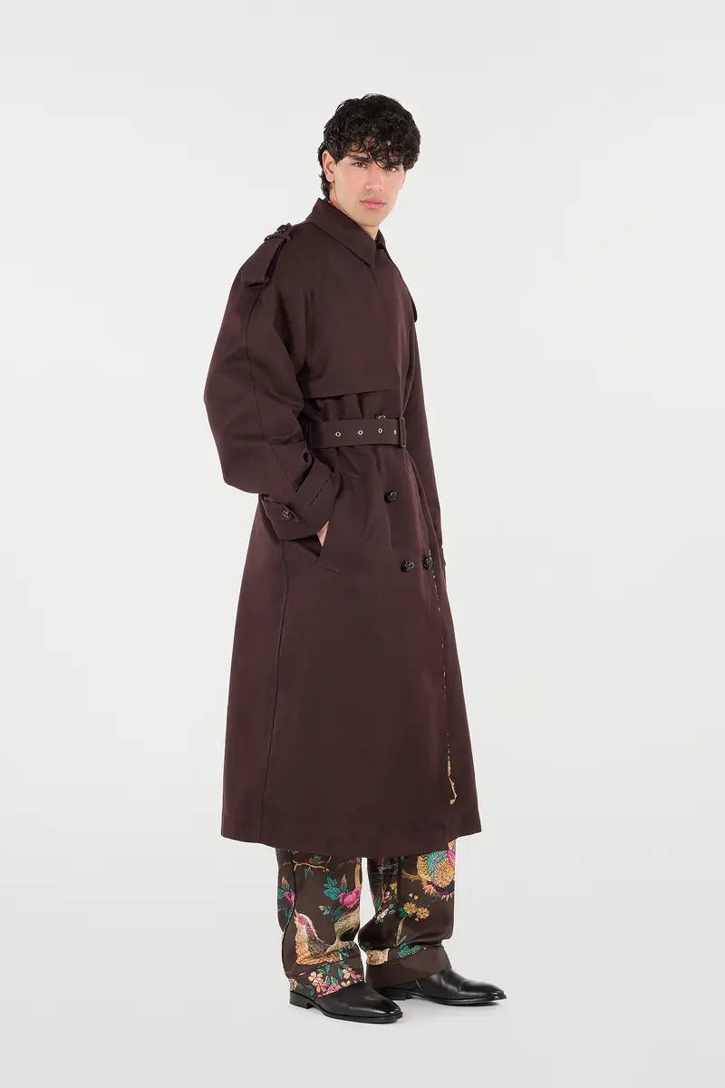 Roberto Cavalli Long Cotton Trench Coat | Thumbnail 2 Roberto Cavalli Long Cotton Trench Coat | Thumbnail 2