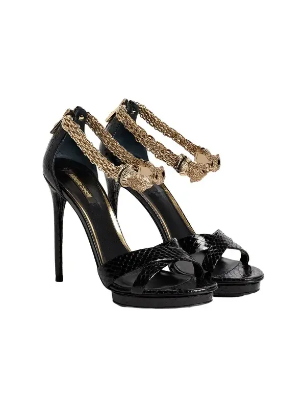 Sandals with jewel panther head