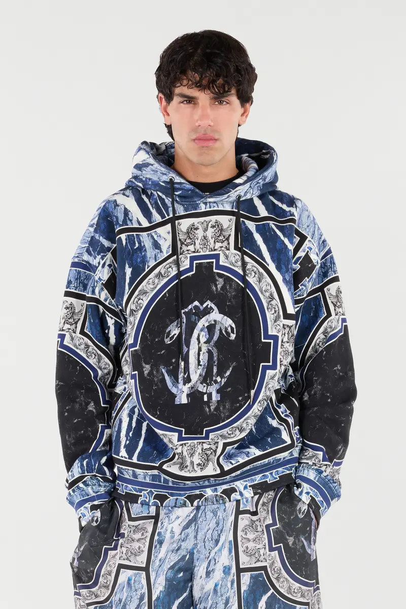 Roberto Cavalli Sweatshirt With Marble Print And Embellishments | Thumbnail 2 Roberto Cavalli Sweatshirt With Marble Print And Embellishments | Thumbnail 2