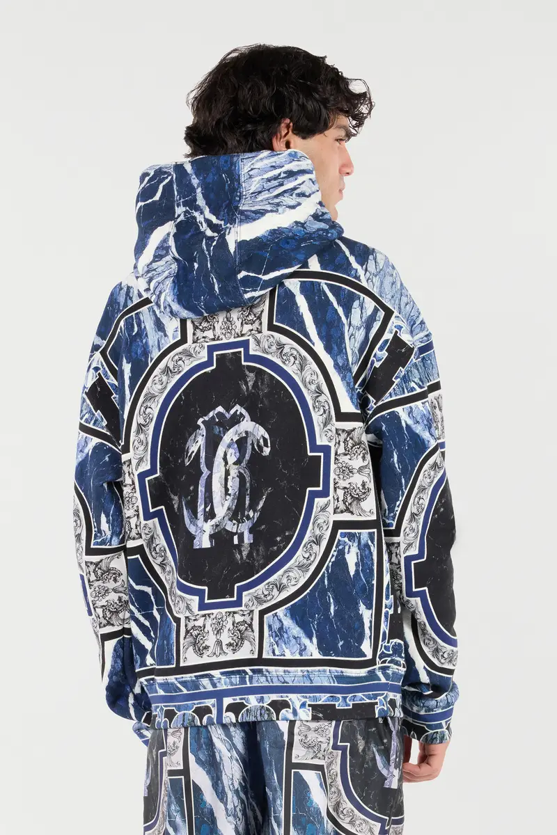 Roberto Cavalli Sweatshirt With Marble Print And Embellishments | Thumbnail 3 Roberto Cavalli Sweatshirt With Marble Print And Embellishments | Thumbnail 3