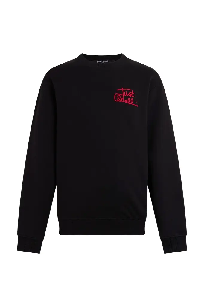 Roberto Cavalli Crewneck sweatshirt with embroidered logo | Image 1 Roberto Cavalli Crewneck sweatshirt with embroidered logo | Image 1