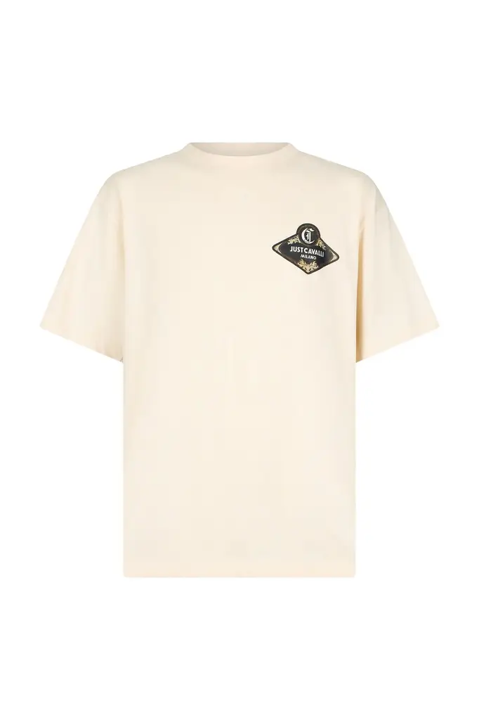 Cream Logo Print T-Shirt Cream Logo Print T-Shirt