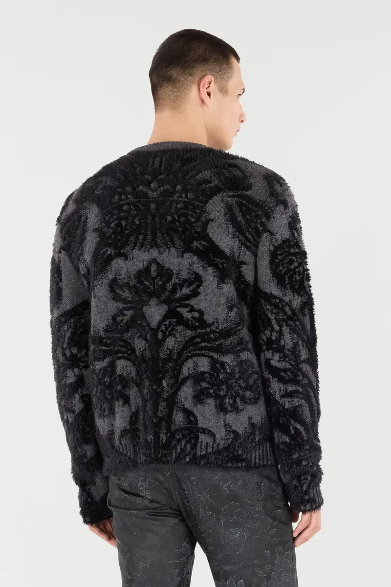 Roberto Cavalli Sweater With Plush Brocade Pattern | Thumbnail 3 Roberto Cavalli Sweater With Plush Brocade Pattern | Thumbnail 3