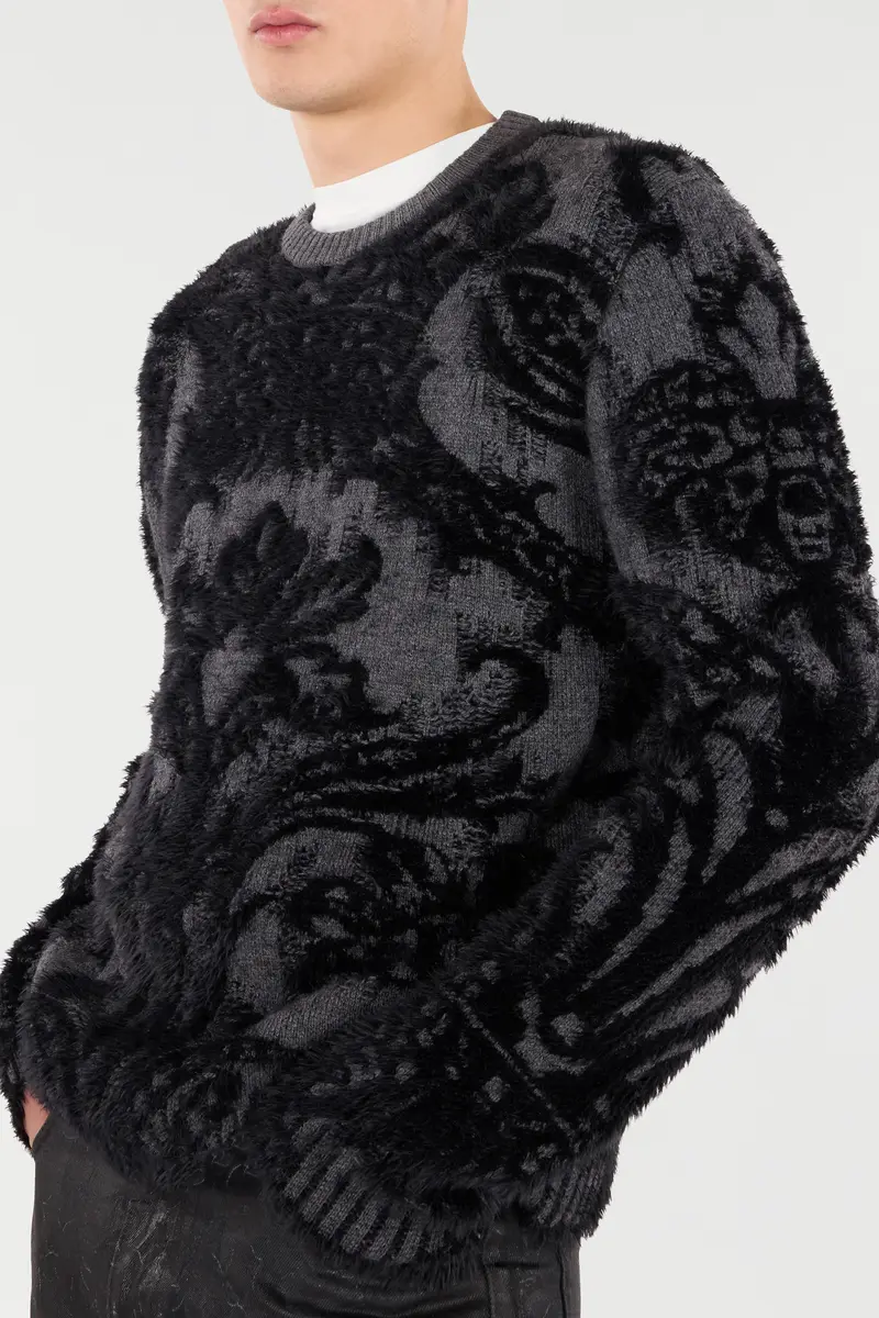 Roberto Cavalli Sweater With Plush Brocade Pattern | Thumbnail 5 Roberto Cavalli Sweater With Plush Brocade Pattern | Thumbnail 5