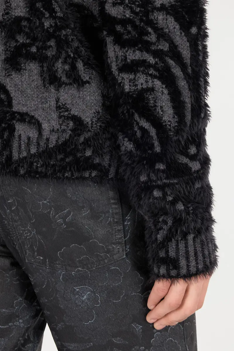 Roberto Cavalli Sweater With Plush Brocade Pattern | Thumbnail 6 Roberto Cavalli Sweater With Plush Brocade Pattern | Thumbnail 6