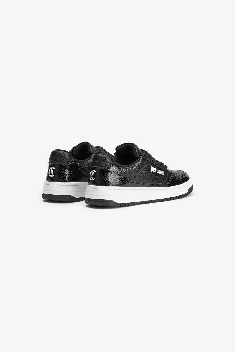 Roberto Cavalli Hammered Effect Black Sneakers with Logo | Thumbnail 3 Roberto Cavalli Hammered Effect Black Sneakers with Logo | Thumbnail 3