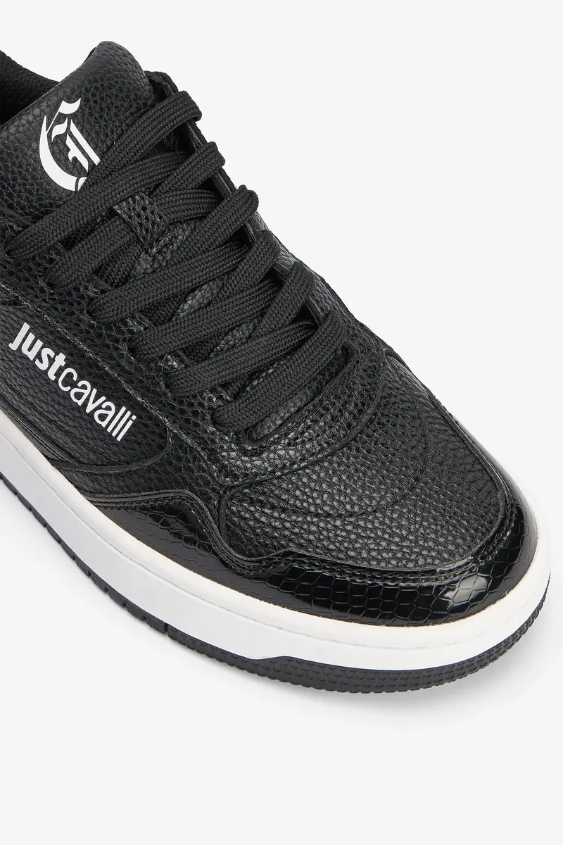 Roberto Cavalli Hammered Effect Black Sneakers with Logo | Thumbnail 5 Roberto Cavalli Hammered Effect Black Sneakers with Logo | Thumbnail 5