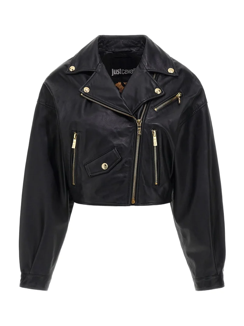 Roberto Cavalli Just Cavalli leather bomber jacket