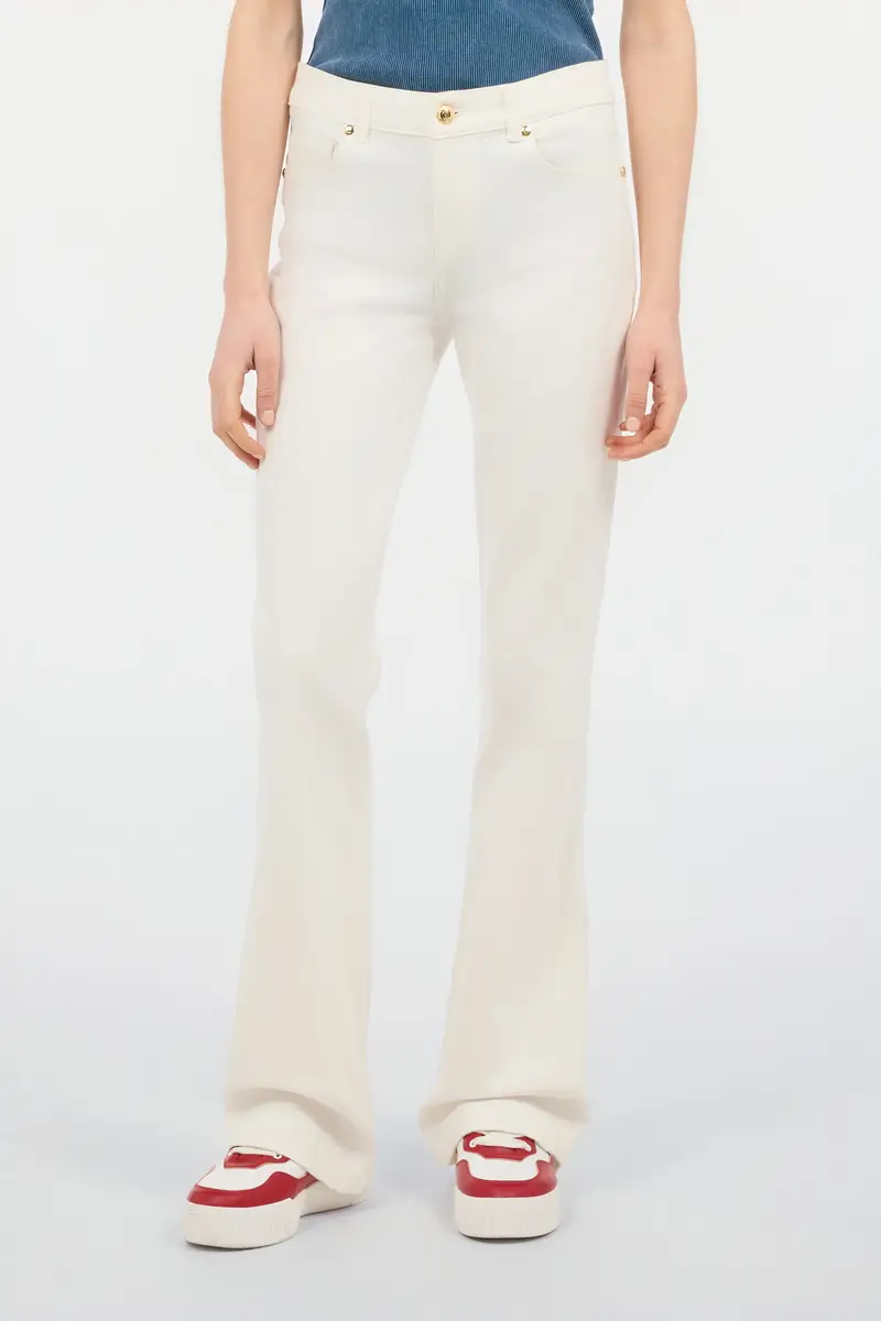 Roberto Cavalli Flared Stretch Cotton Pants | Thumbnail 2 Roberto Cavalli Flared Stretch Cotton Pants | Thumbnail 2
